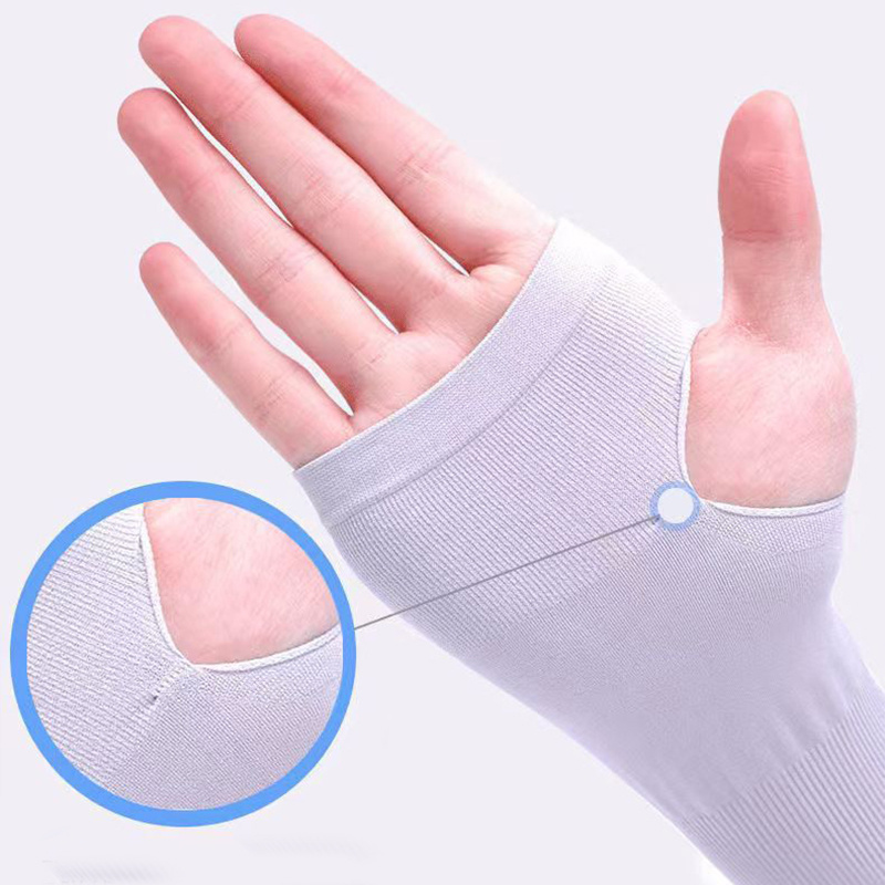 Gants longs de protection contre les UV du soleil, protège-mains, couverture de bras, manches de glace d'été, crème solaire, chauffe-bras d'extérieur, manches demi-doigts