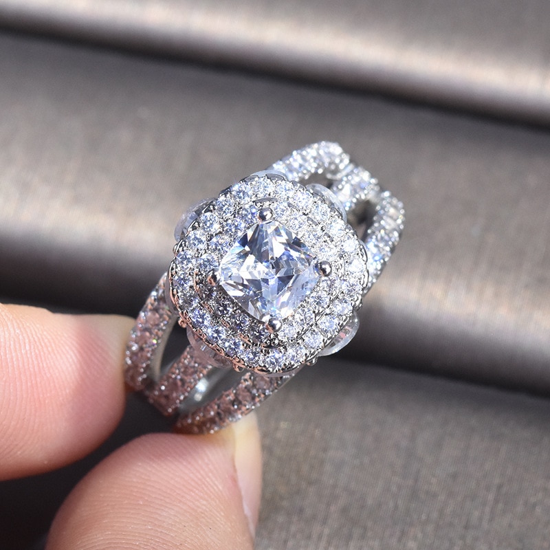 1.5 karaatin timantti pehmusteella zirkonia sormus naisille hieno hopea 925 korua anillos mujer bizuteria jalokivi timanttisormukset