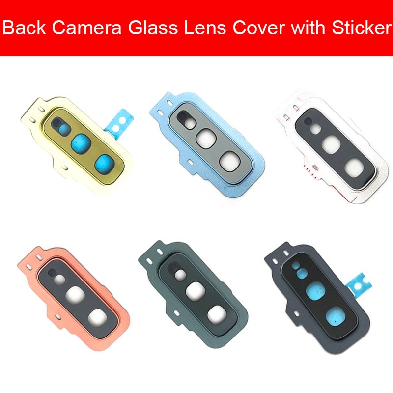 Posteriore posteriore dell'obiettivo di Macchina Fotografica per Samsung galassia S10e Obiettivo di Macchina Fotografica di Vetro Della Copertura Della Pagina + Adesivo di Protezione di Ricambio Parti di Riparazione