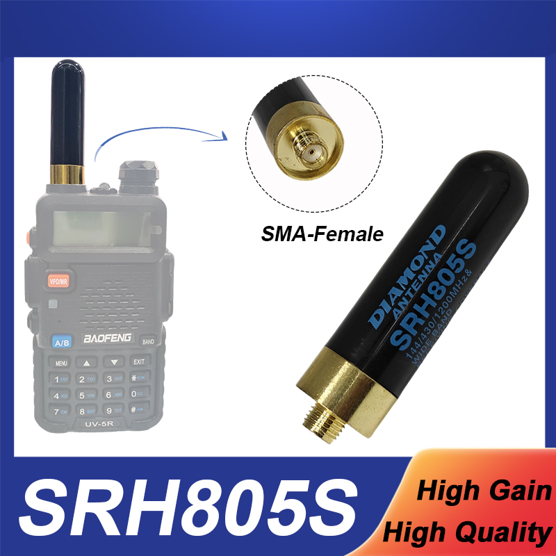 High Gain Dual Band Mini Antenna UHF VHF SRH805S SMA Female Antenna For Baofeng Walkie Talkie UV-5R 888S UV-82 Radio Accessories