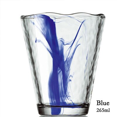 Lead-free Crystal Cups Blue Glass Whiskey Wine Glass High Capacity Beer Glass Wine Cup Bar Hotel Party Drinking Ware: 265ML