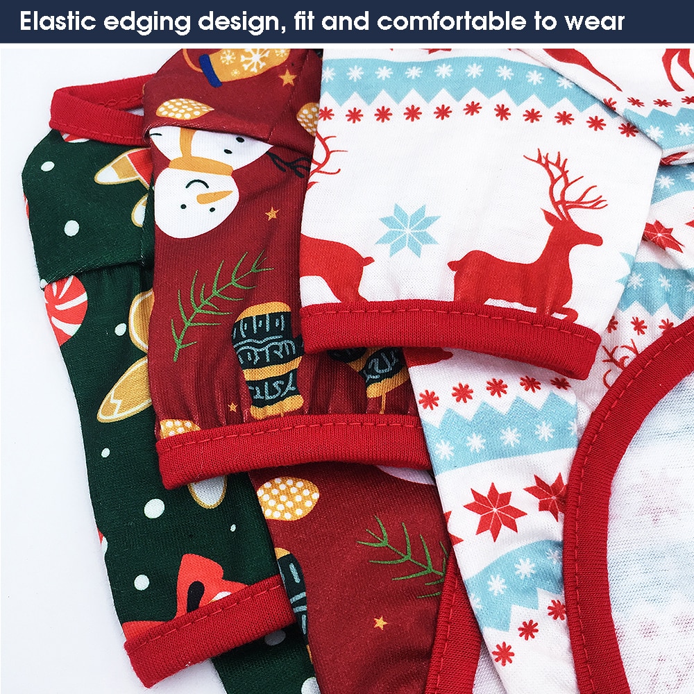 Christmas Dog Clothes Cotton Pet Clothing Hoodies For Small Dogs Cats Vest Shirt Puppy Dog Costume Chihuahua Yorkies Outfit