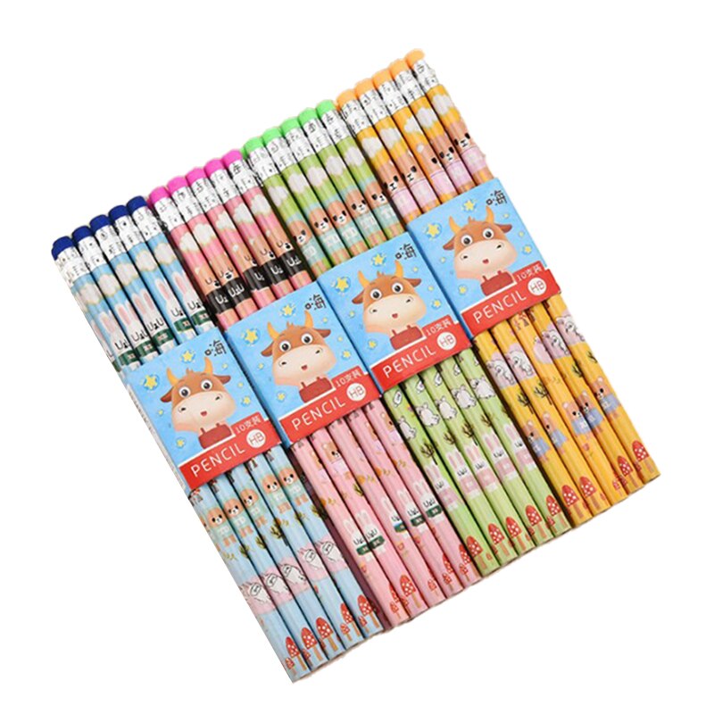 10pcs/Lot Rainbow Color Pencil 4 in 1 Colored Drawing Painting Pencils