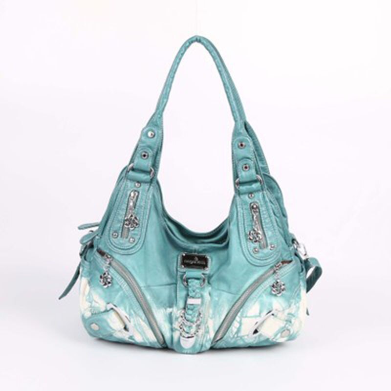 HENGSHENG crossbody bags for women shoulder bag lady handbags retro Dumpling bags pu Tie dyeing purse: sky blue