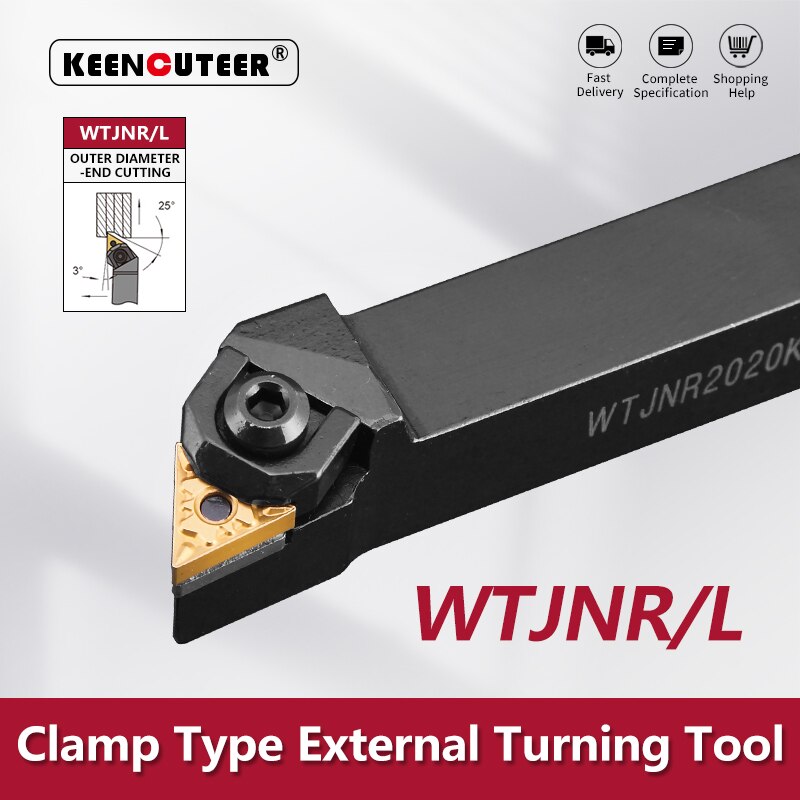 WTJNR1616 WTJNR2020 WTJNR2525 WTJNR3232 External Turning Tool WTJNR WTJNL Lathe Bar Turning Holder CNC Cutting Tool Cutter Bar