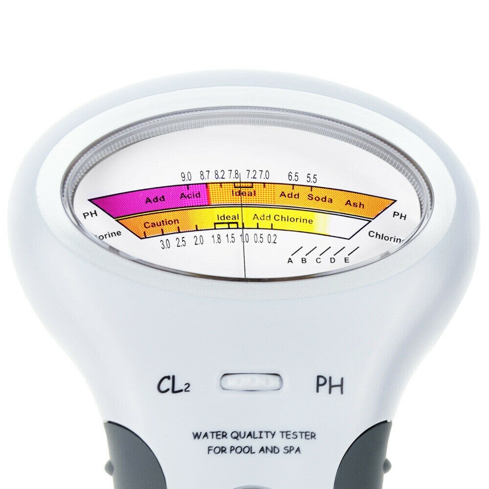 2 in 1 swimming pool ph klormåler tester pc -101 ph tester klor vand test enhed  cl2 måle vand tester