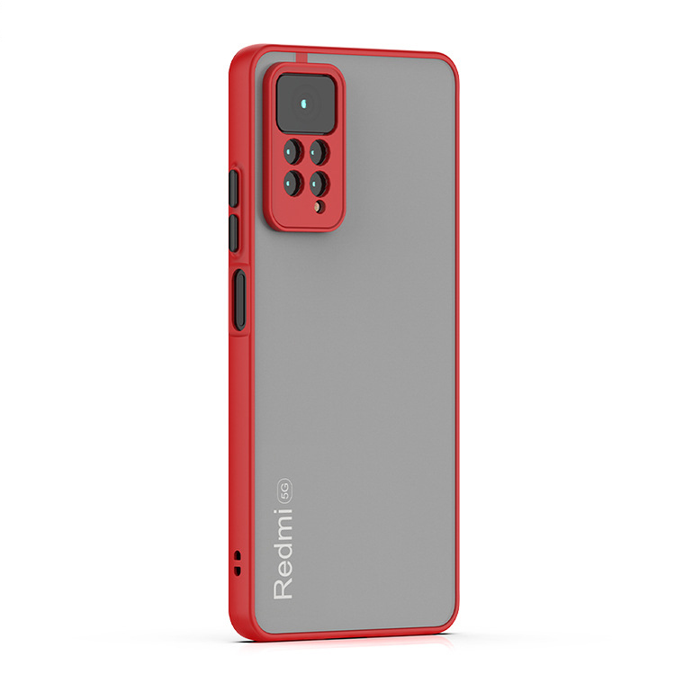 Cobertura de telefone de silicone à prova de choque global, pele sentir bumper caso para Xiaomi Redmi Nota 11, 4G, 11S, Nota 11 Pro, 4G, 11T, 5G: TELA DE PINTURA / Vermelho