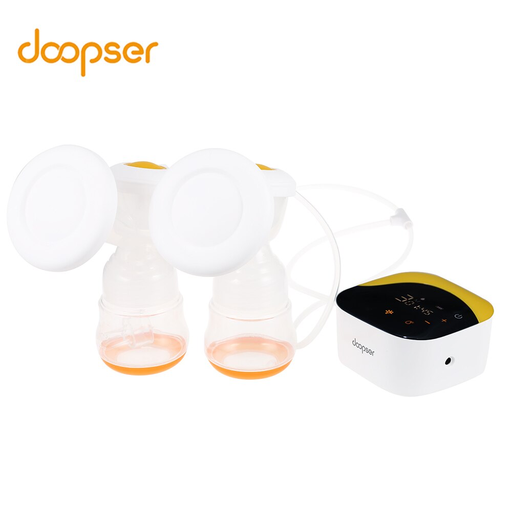 Doopser Intelligent Electric Double Breast Pump Adjustable 9 Level Nipple Suction Milking Machine Silicone Anti Reflux Milk Pump