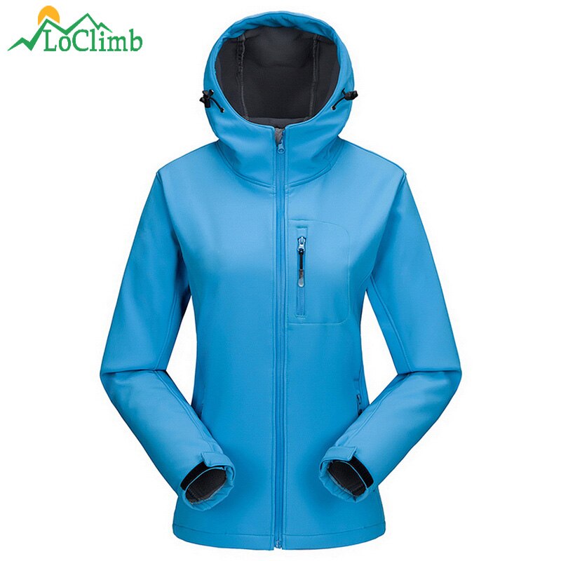 LoClimb Outdoor Camping Hiking Female Jackets Fleece Softshell Waterproof Women's Windbreaker Trekking Ski Sport Jacket,AW098