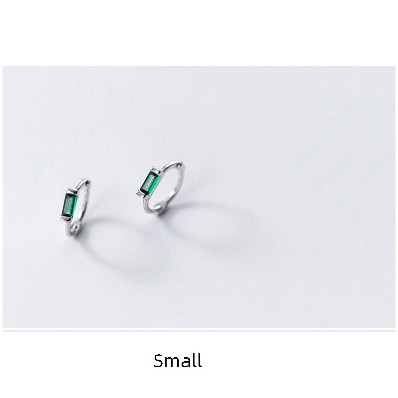 La Monada Hoop Brincos Para Mulheres Brincos de Prata 925 Mulheres Finas Jóias Geometria Bonito Brincos de Argola Prata Esterlina 925 Mulheres: SilverGreenSmall