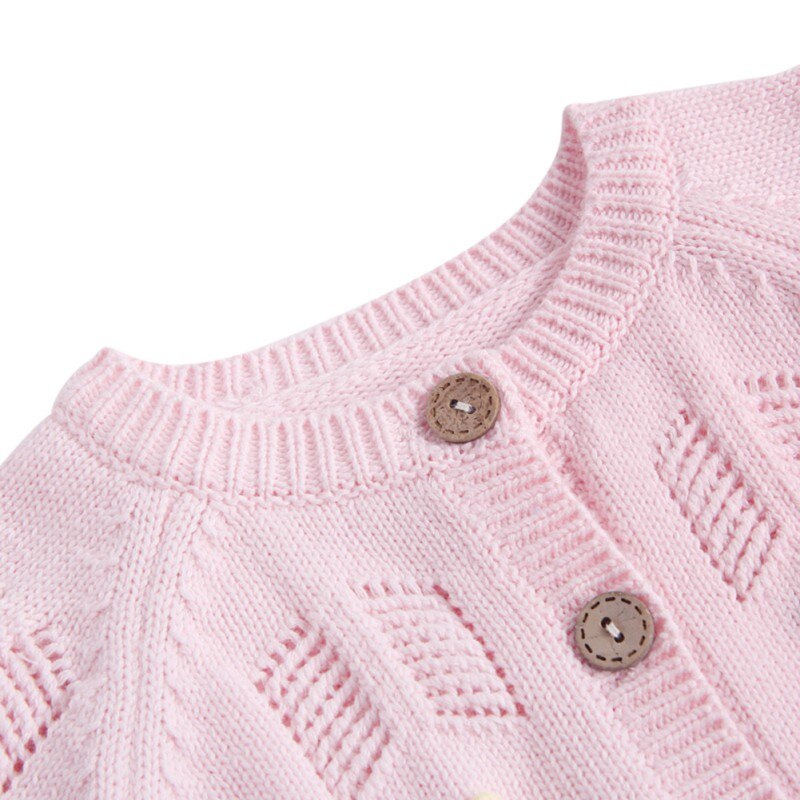 Efterår nyfødt baby sweater strikket baby tøj 100%  bomuld spædbarn baby piger drenge sweater cardigan frakke