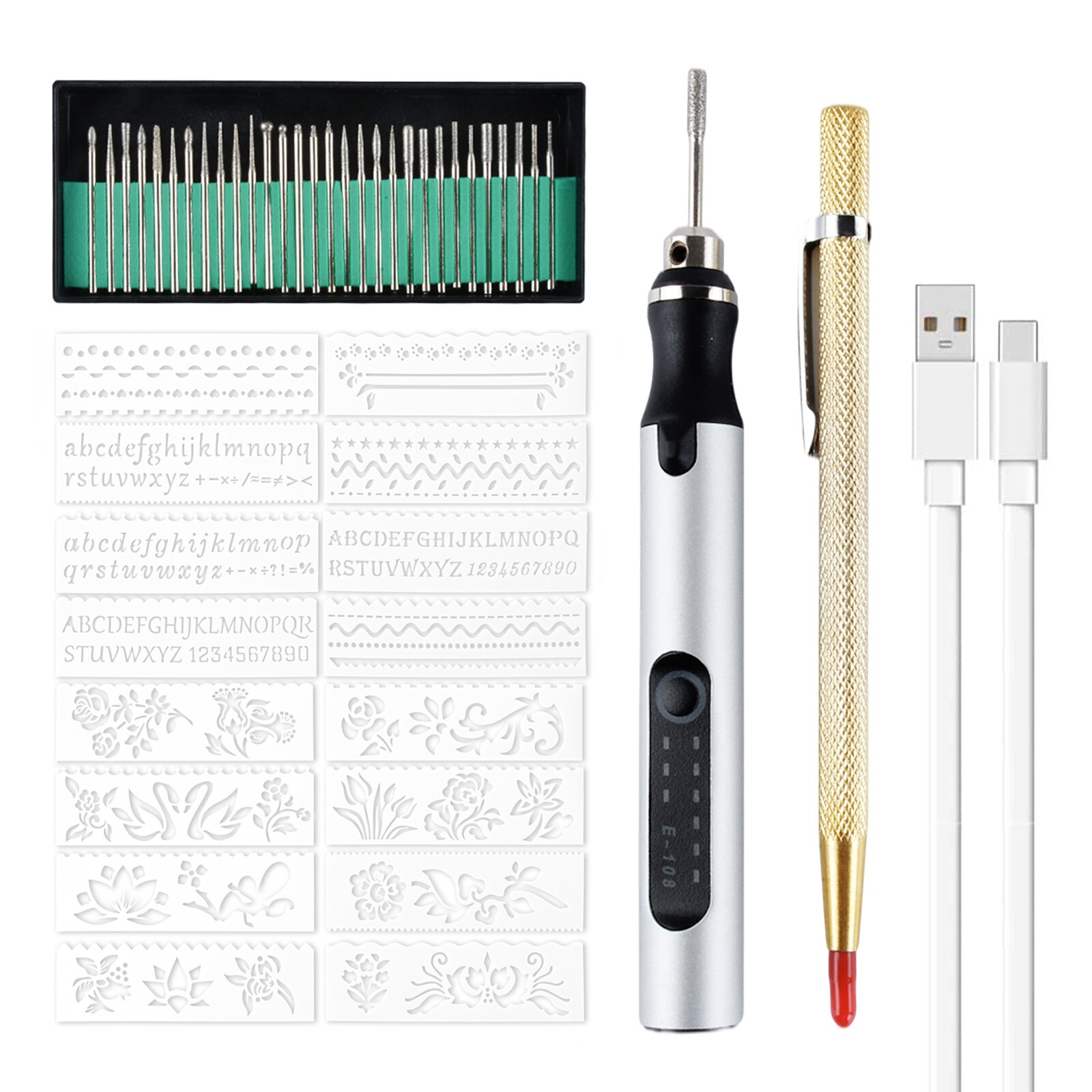 Mini Cordless electric grinding pen small grinding machine mini jade electric engraving pen engraving pen: kit 1