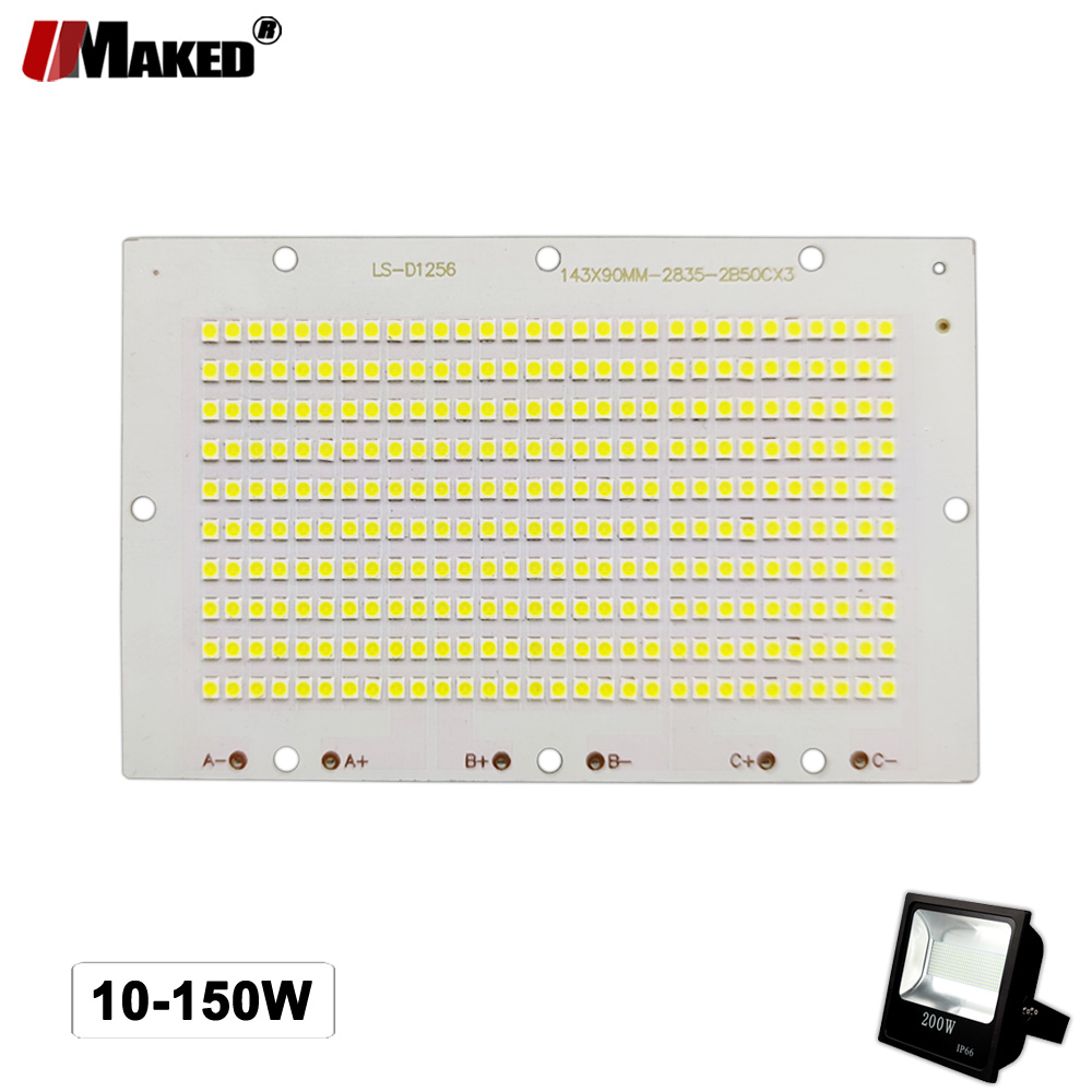 Placa de reflector LED PCB, reemplazo de 10W, 20W, 30W, 50W, 100W, 150W, SMD2835, disipador térmico de aluminio, Panel de fuente de iluminación para lámparas exteriores, 1 ud.