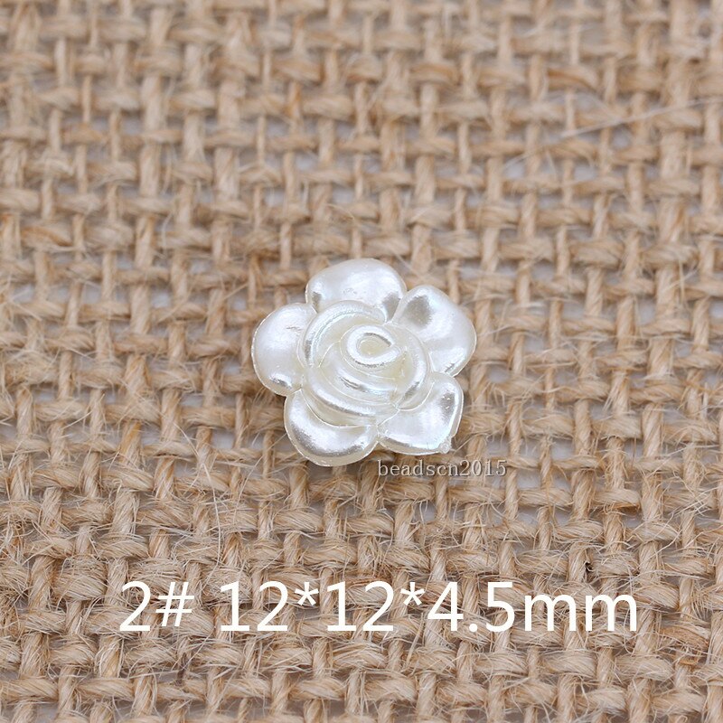 50 teile/los Blume Rose formen Nähen AUF Flatback ABS Nachahmung Perle Mit Loch Edelsteine Charms Kosmetische Zubehör DIY: No2