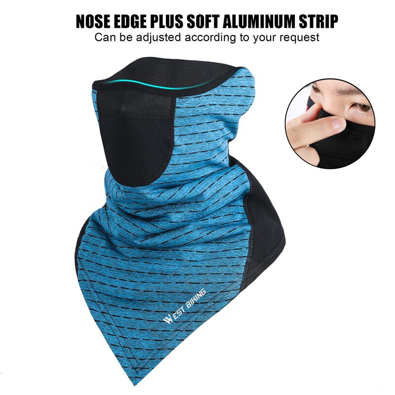 WEST BIKING-mascarilla de cara de ciclista para invierno, bufanda térmica cálida, máscara de esquí para exteriores, correr, escalada, Snowboard, forro polar resistente al viento, máscara para ciclismo