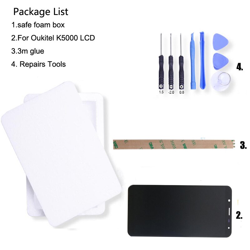 Oukitel-pantalla LCD K5000 Original para montaje de pantalla táctil, reemplazo del Panel de vidrio, 5,7 pulgadas