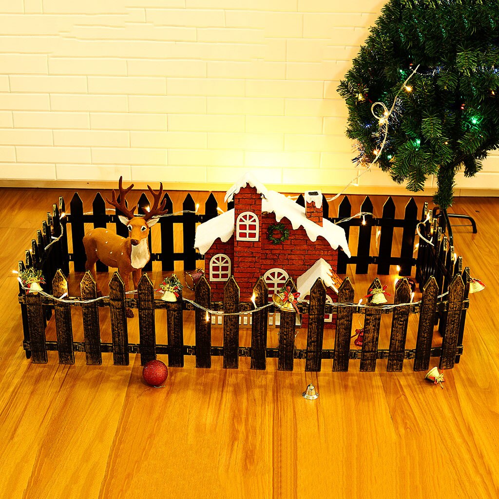 Kerst Hotel Winkelcentrum Supermarkt Decoratie Plastic Decoratieve Hek Tuin hek Gold 14 X 25cm 5 X Christmas Tree Fence #W