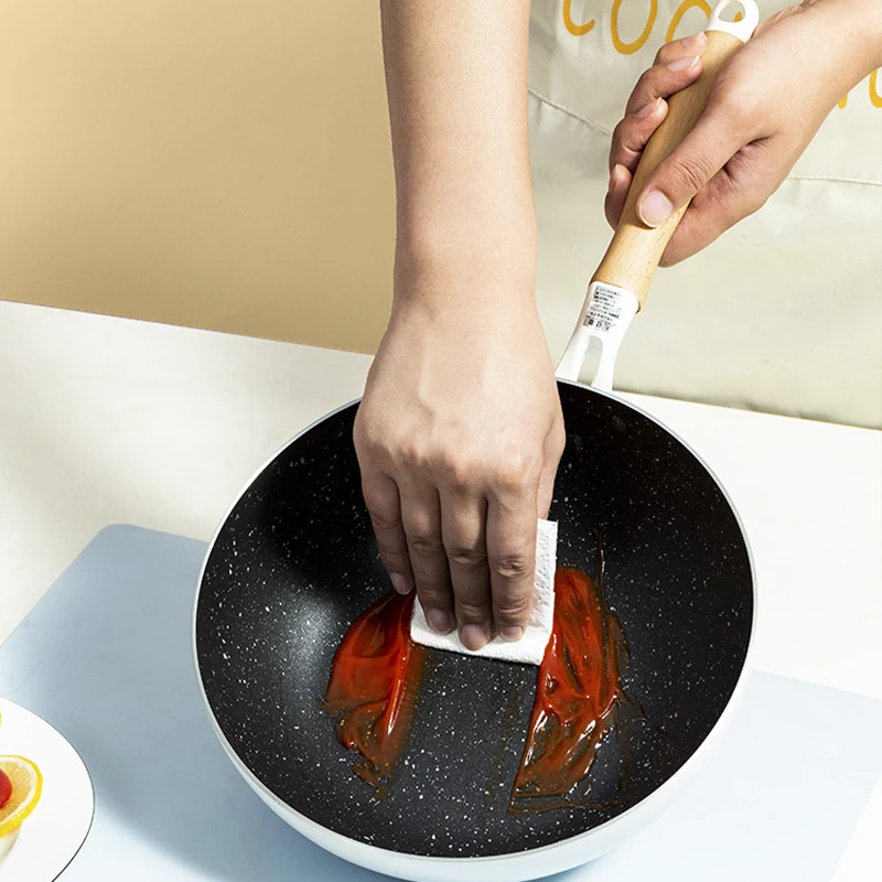 Non-stick Wok Koekenpan Verdiepen Ei Steak Koekenpan 28 Cm Thuis Inductie Fornuis Gasfornuis Steelpan Kookpot keuken Kookgerei