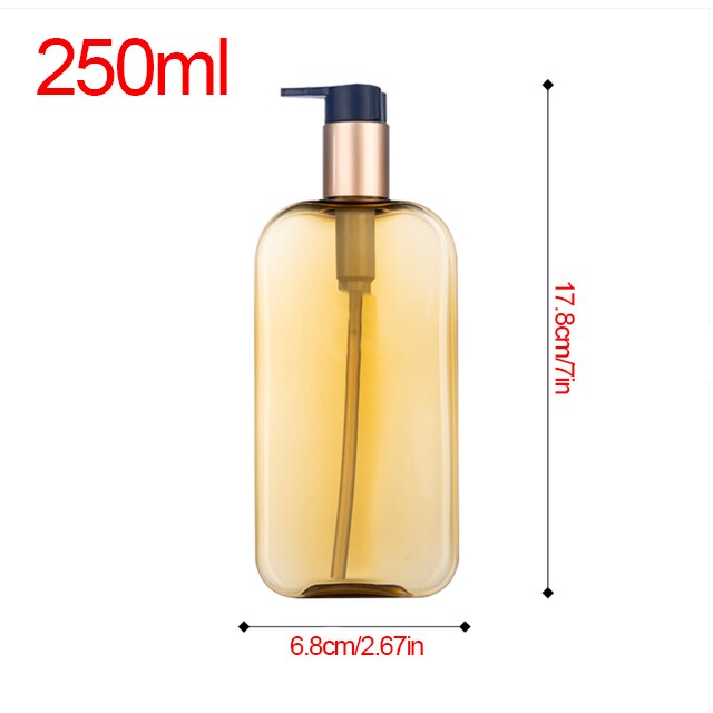 250/350Ml Vierkante Vorm Zeep Hervulbare Fles Handpers Lege Reizen Draagbare Dispenser Olie Douchegel Lotion Opslag fles: E