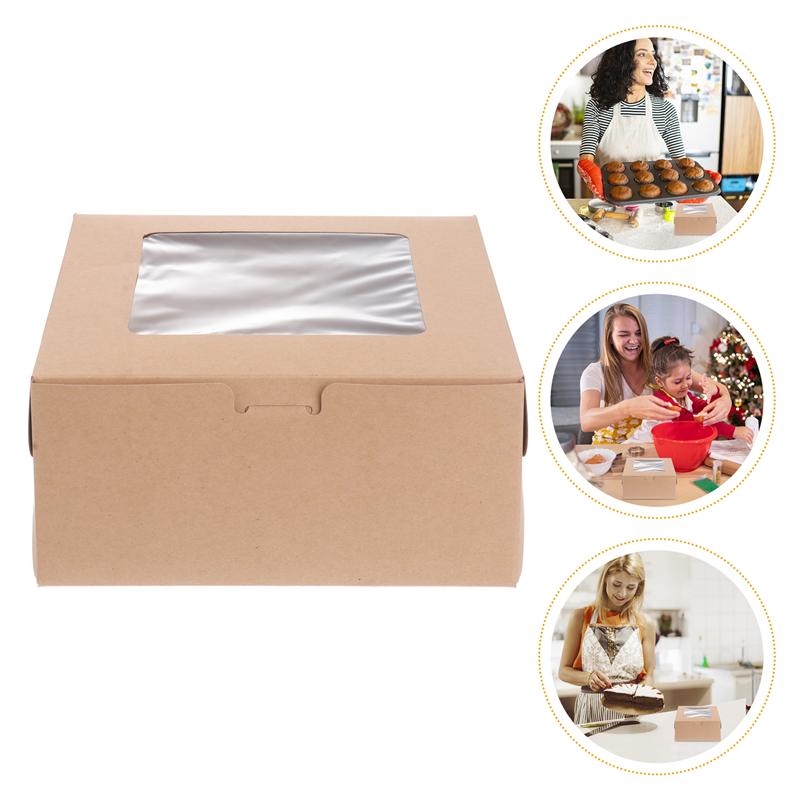 25pcs Paper Packing Boxes Baking Muffin Boxes with Inserts Cupcake Containers Holder Party Favors for Home Dessert Shop