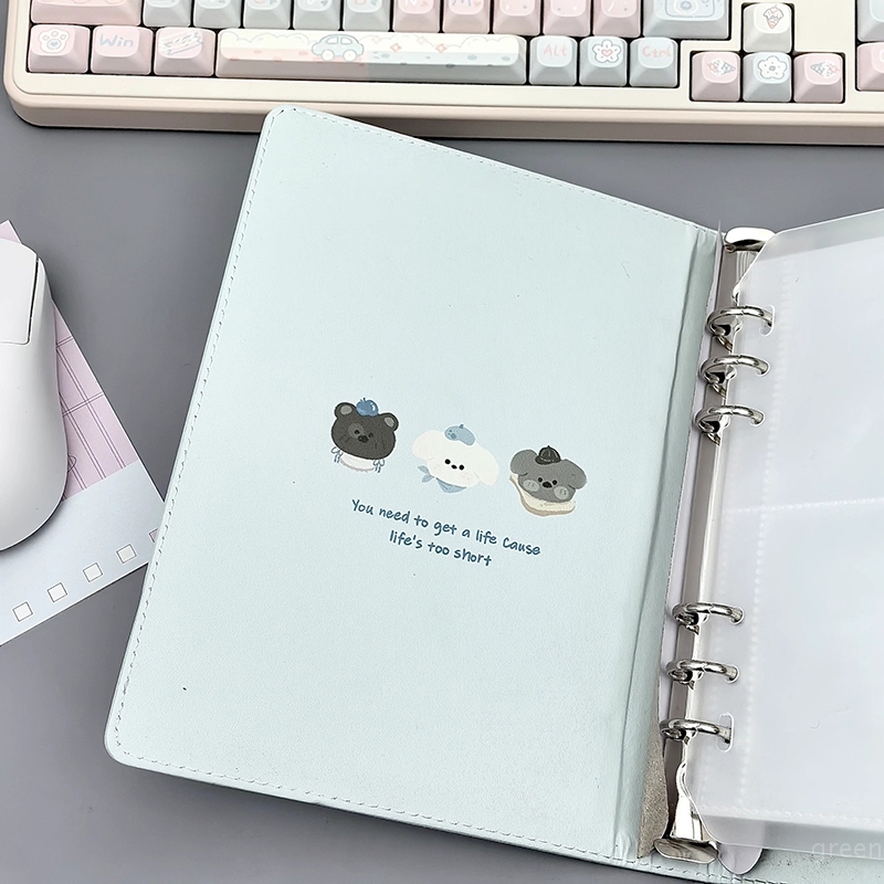Album Photo en cuir PU, couverture de petit chien mignon, livre de rangement de photos Fangirl Star, livre de Collection d'album de reliure de carte idole de 3 pouces