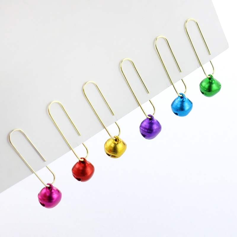 TUTU 25pcs Metal Material Bell Shape Paper Clips Gold Color Funny Kawaii Bookmark Office School Stationery Marking Clips H0109