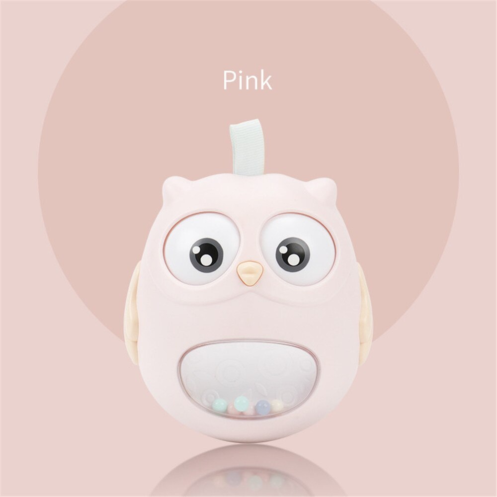 Rattle Owl Tumbler Baby Toy Music Mobile On The Bed Rattles For Kids Children Baby Mobile Hanger Educational Bath Toys For Babie: pink Owl