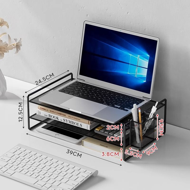 Computer Monitor Riser Halter Laptop Kühlung PC Bildschirm Stehen Halterung Desktop Lagerung Organizer Für Drucker Tastatur Maus: Rosa