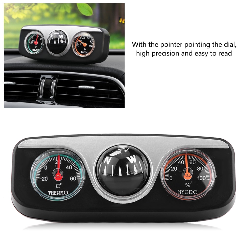 3 In 1 Dash Mount Navigatie Richting Kompas Thermometer Hygrometer Voor Auto 'S Boten Marine Vrachtwagens