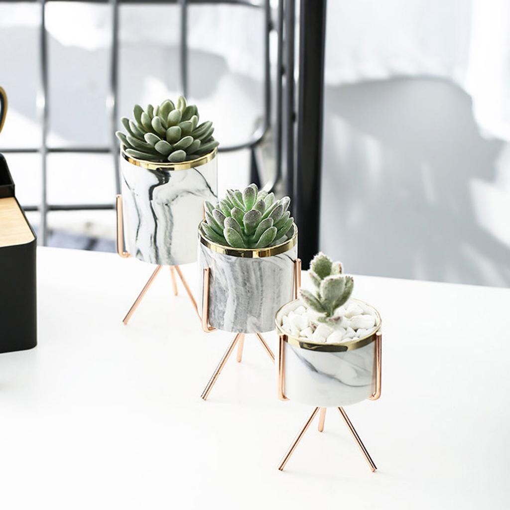 Marmor mönster keramisk blomkruka planter kruka för saftiga växt kruka