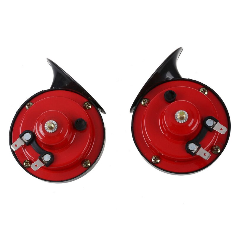 Klaxon de Train superbe de 12V pour le bruit de rage de Double klaxon électrique d'escargot d'air fort de camions pour des vélos et des bateaux de moto de voitures: 2pc red