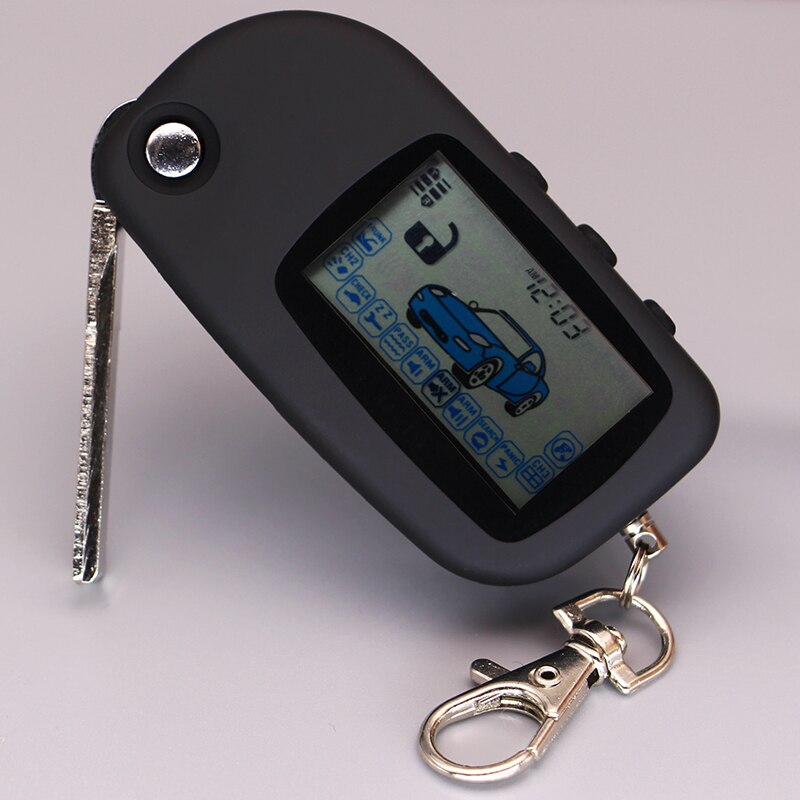 A6 Lcd Switchblade Keychain For Starline A6 Uncut Blade Fob Two Way Car Alarm System A6 Folding Car Flip Remote