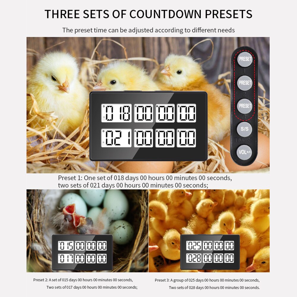 Dual Channel Timer Digital Kitchen Timer 2 Channels Count Up &amp; Down Incubation Timepiece Alarm Clock with Snooze Large Display