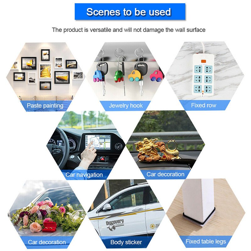 Multifunctional Double-Sided Adhesive Tape Traceless Washable Removable Blue Tapes BJStore