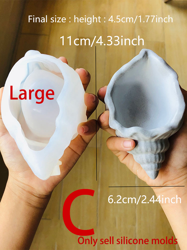 przegrzebek Conch pojemnik silikon forma świeca Puchar beton forma DIY gips rzemieślnictwo soczysty donice cement odlew forma: żółte światło