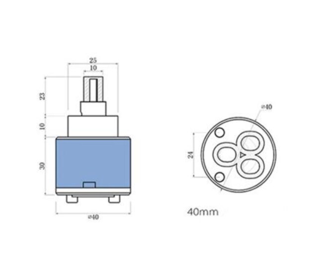 1Pc 35Mm/40Mm Waterbesparende Vervanging Keramische Spool Sedal Water Mengkraan Kraan Cartridge Keuken Badkamer Kraan vervangen Deel: 40mm