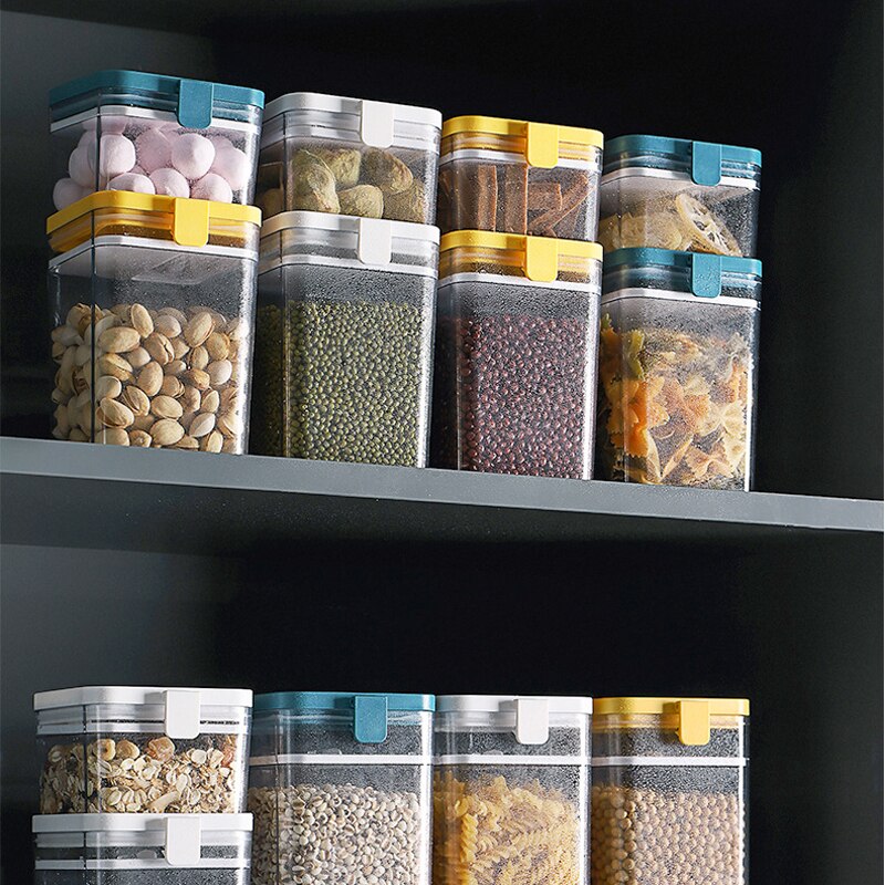 500/1000/1600ML Food Storage Container Plastic Kitchen Refrigerator Noodle Box Multigrain Storage Tank Transparent Sealed Cans
