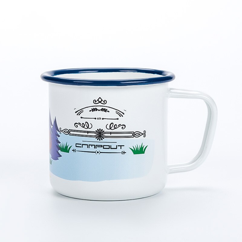 Taza de Camping esmaltada de 300ml, colorida, de Metal esmaltado para café, té y campamento, tazas para acampar, senderismo, mochilero, Picnics de pesca