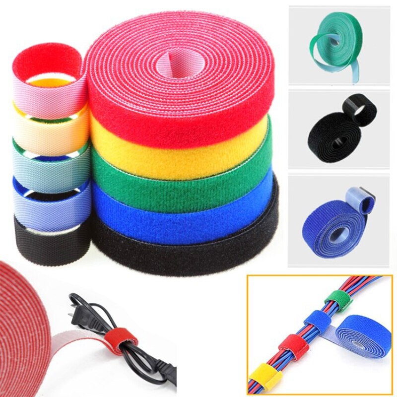 5M/Roll 15/20mm Fastener Strap Adhesive Fastener Tape Reusable Hook Loop Cable Tie Wire Straps Magic Tape DIY Fastener Accessori