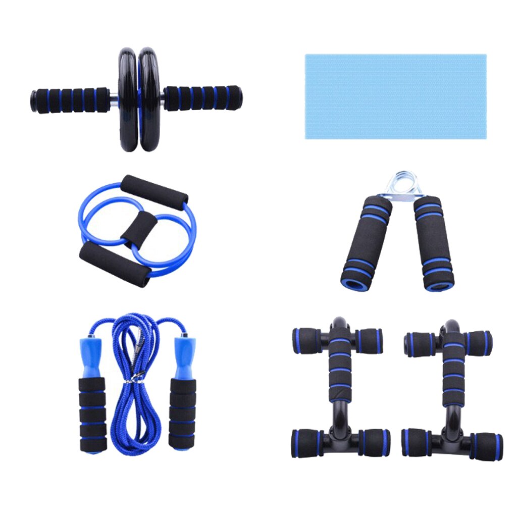 Ab Wheel Roller Push-Up Bar Hand Grip Gripper Core Training Exercise Workout Set