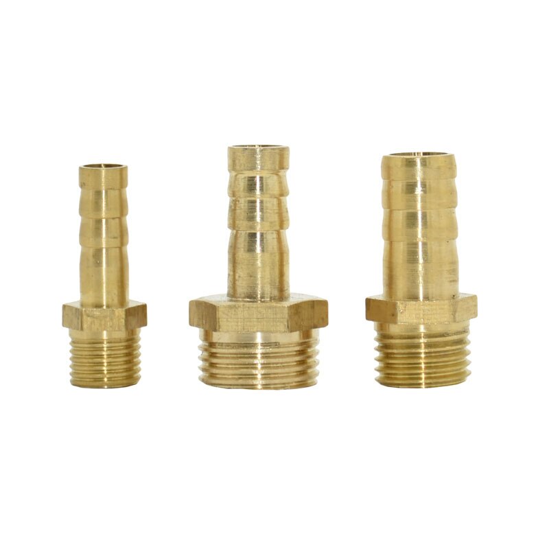 Kobber udvendigt gevind 1/8 1/4 3/8 1/2 3/4 "  to 6mm 8mm 10mm 12mm messing stik vandingsvandslange gas bløde rør adaptere 40 stk.