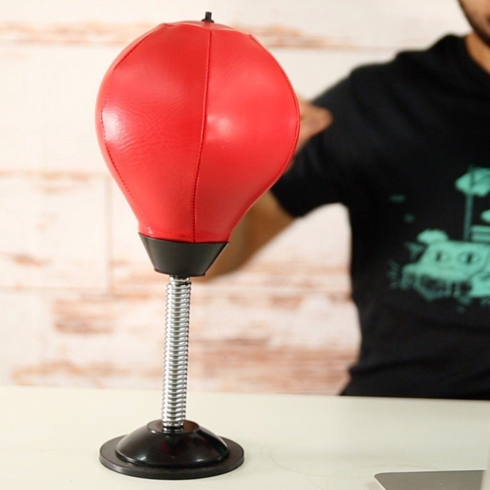 Desktop Vent Bal Boksen Bal Sucker Speed Bal Mini Boksen Bal Fitness Apparatuur Kantoor Decompressie Rood