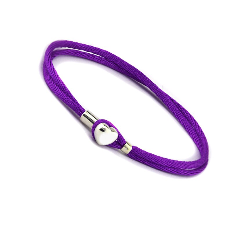 Farverigt stof ledning hjerte spænde armbånd 925 sterling sølv smykker armringe til kvinde smykker fremstilling armbånd & armring