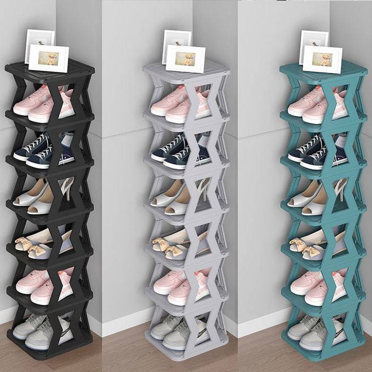 Étagère à chaussures multicouche, petit espace étroit dans la porte, armoire à chaussures, rangement de chaussures multifonctionnel T1