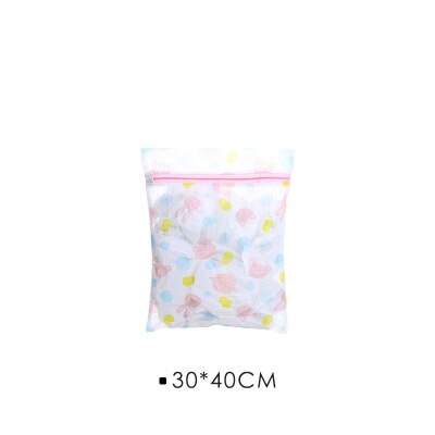 5 størrelser polyester mesh vaskepose polyester vaskenett bag for undertøy sokker vaskemaskin veske klær bh poser: 30 x 40cm
