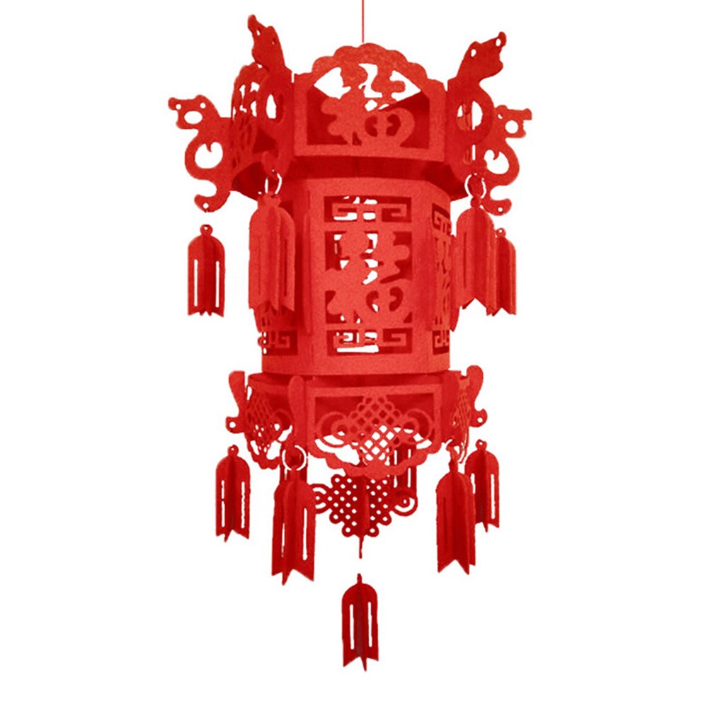3d kinesisk lanterne lampe år dekorasjon hjemme hengende rød lanterne heldig vårfestival mønster tradisjonelle: 30 x 40cm