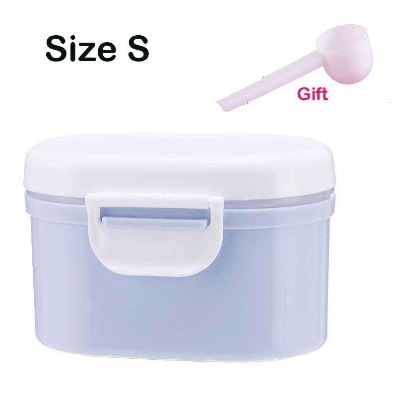 Opbevaringsboks til babymad bærbar mælkepulverbeholder til udendørs formeldispenser: Blå