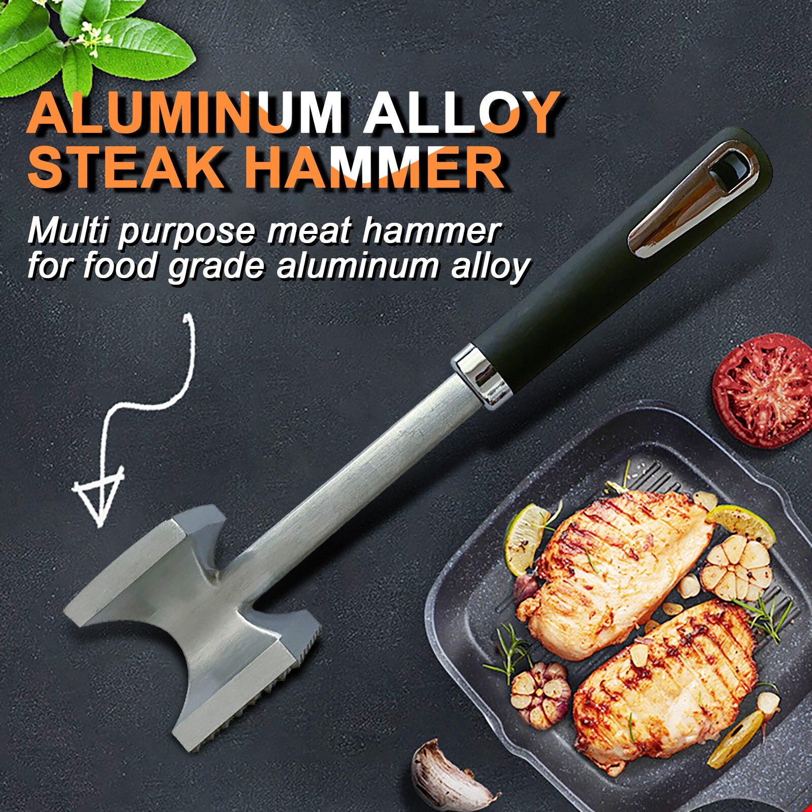 40# Multifunction Meat Hammer Double Sided Steak Hammer Kitchen Beef Steak Chicken Pork Chop Meat Hammer Kitchen Tool