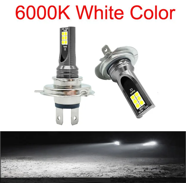2 Stuks Super Heldere H4 H7 Led Lamp Auto Koplamp Motorfiets H1 H3 H8 H9 H11 Auto Mistlampen 9005 9006 HB3 HB4 Licht 12V 24V 80W: H4/9003/HB2 Enkele