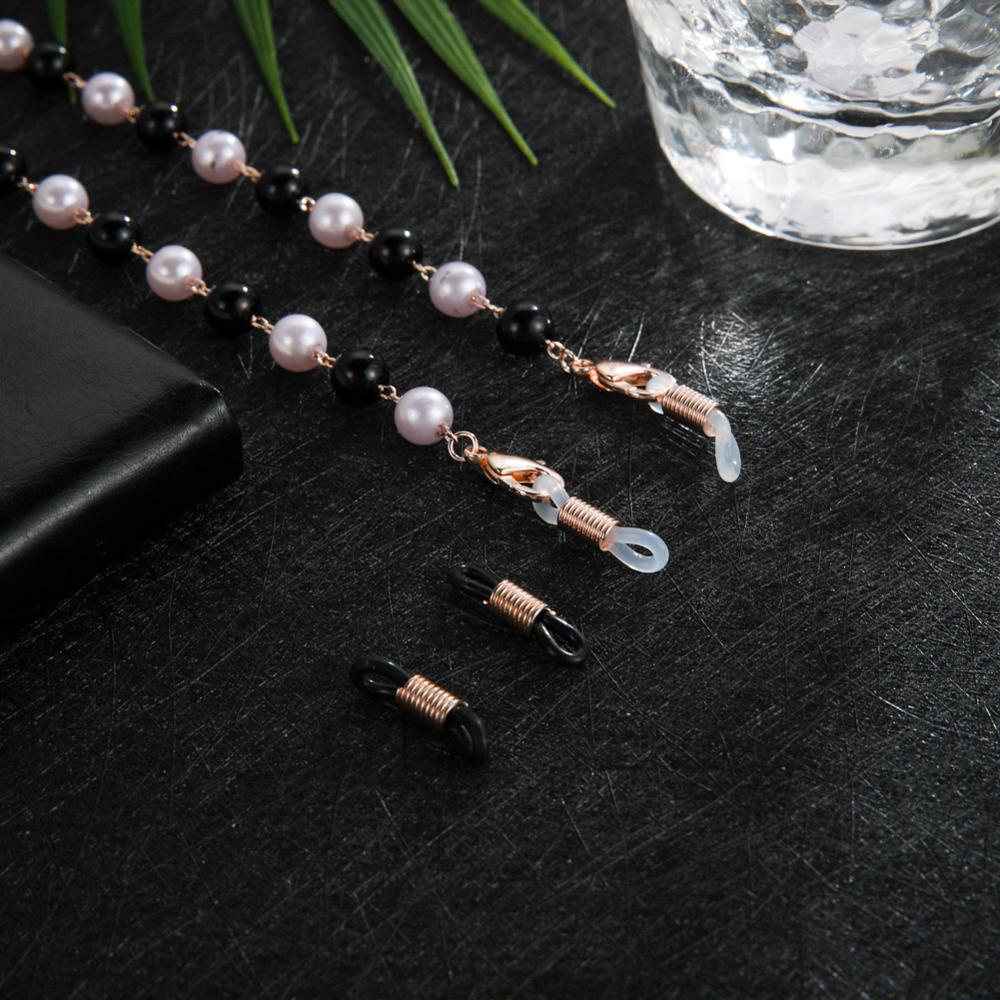 Skyrim Chic Pearl Beaded Glasses Chain for Women Sunglasses Chains Lanyards Neck Strap Rope Reading Eyeglasses Cord Holder: D-Rose Gold